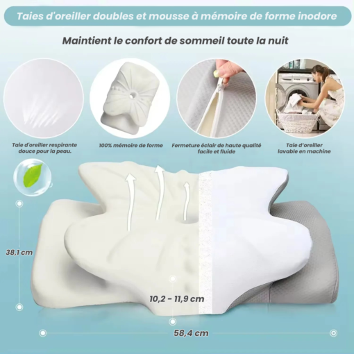 Oreiller cervical ergonomique Hipnoo® Moona Butterfly – Image 4